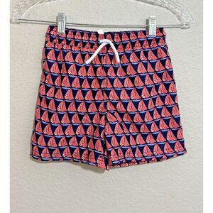 JANIE AND JACK Boys Toddler Blue Sailboat Swim Shorts Size 7
